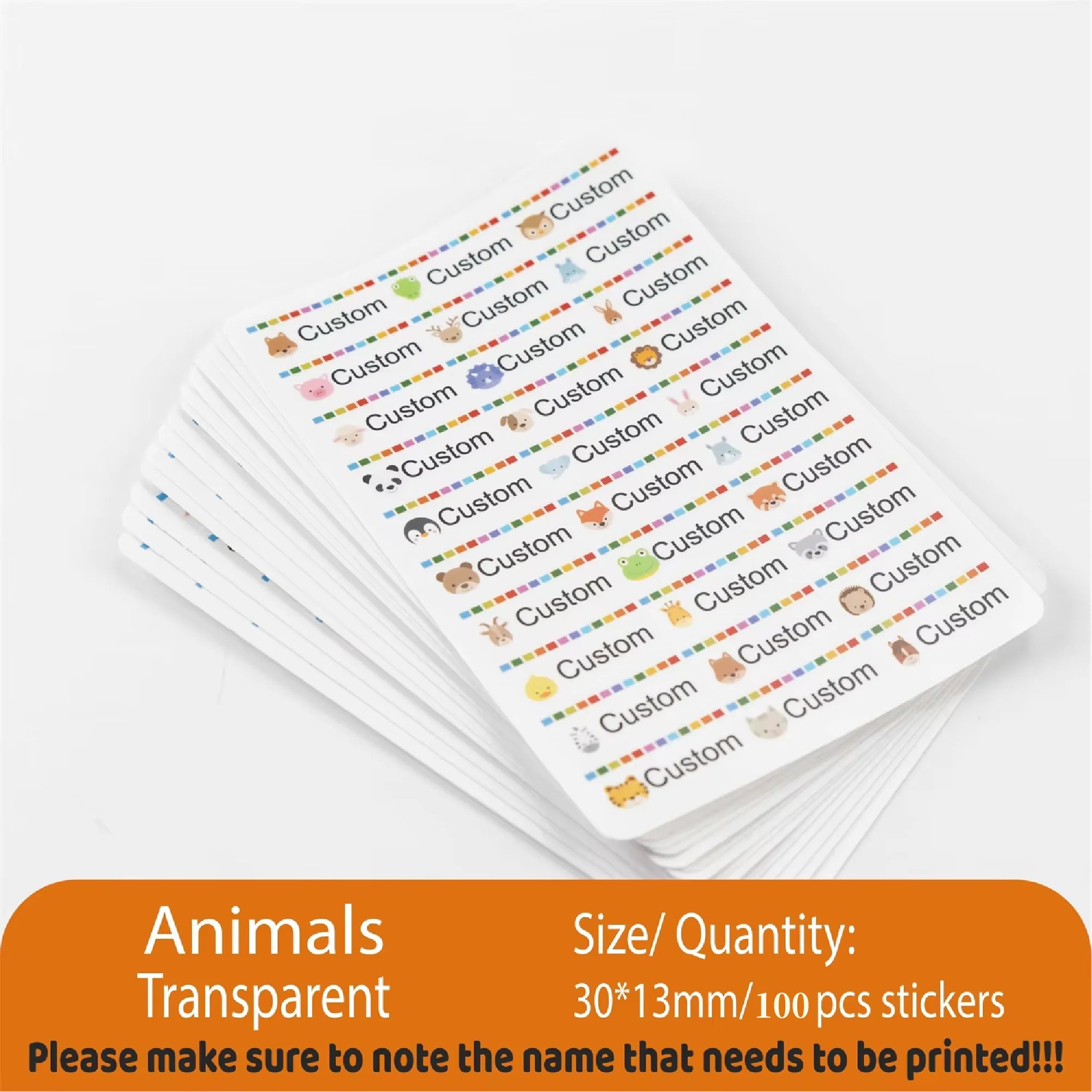 Custom Kawaii Name Tag Sticker Waterproof Stickers Decals Personalized Label for Children School Stationery Bottle