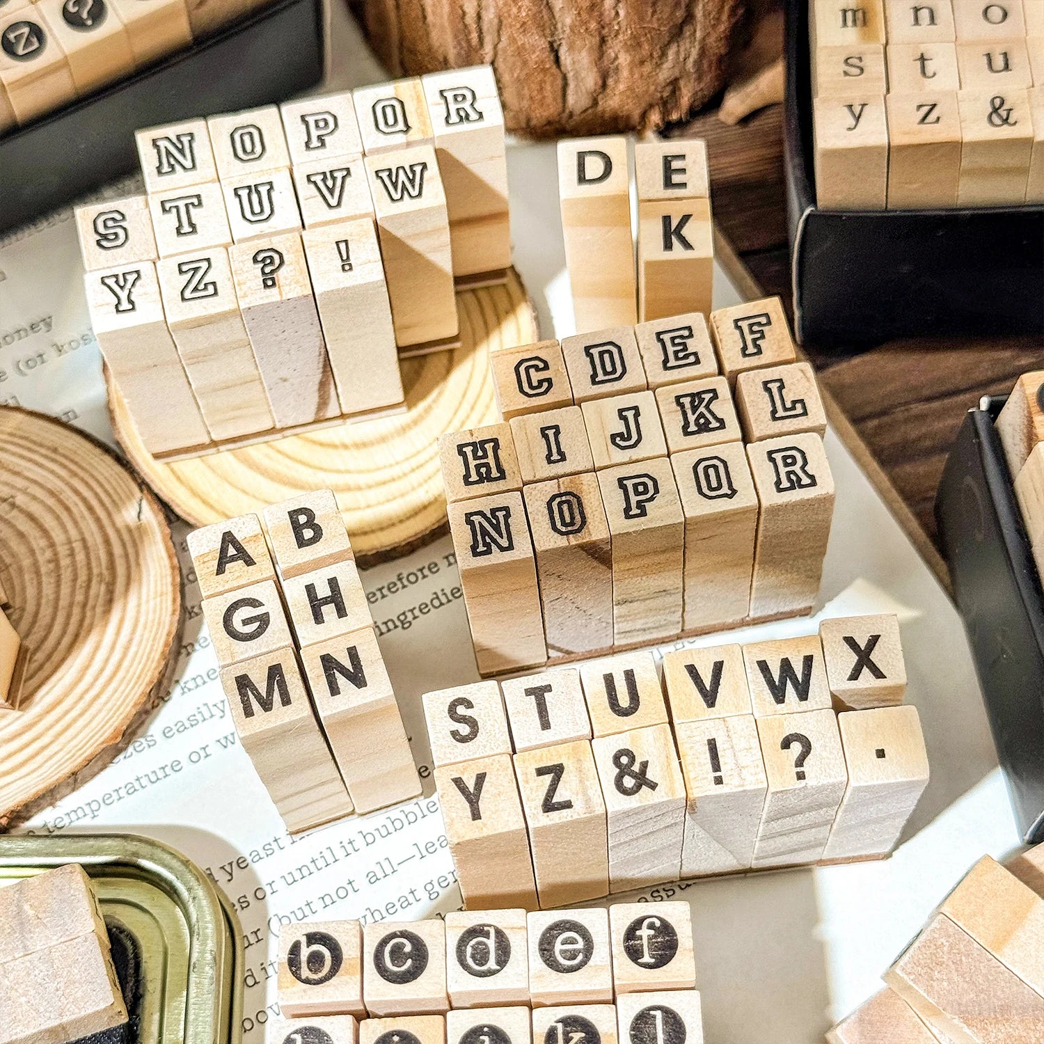 30 Pcs Symbols Retro  A-Z Letters English Digital Hand Notes Seal Typewriter Series Decorative Printing Materials Wood Stamp Set