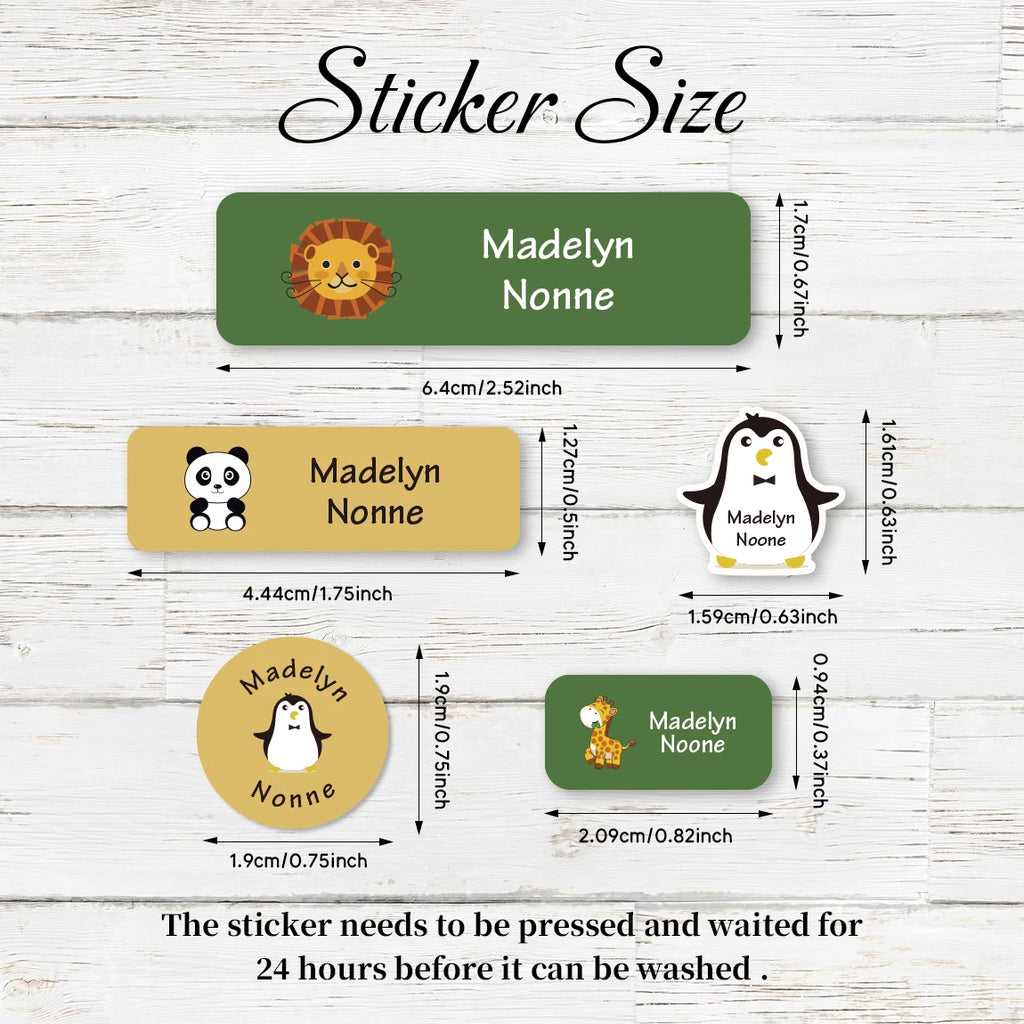 Custom Name Labels 121PCS 2 Sheets Personalized Stickers for Clothes, Lunch Boxes, Bottles, Kids School Supplies, Camp, Daycare