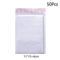 50Pcs Bubble Envelopes White Foam Shipping Bags Poly Bubble Mailers Pad Self Seal Packing Bags for Magazine 15cm 18cm 23cm 25cm