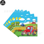  Green Tractor Birthday Party Supplies Farm Tractor Paper Plates Cup Napkins for Tractor Birthday Party Decoration Supplies