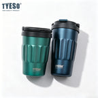 Tyeso 400ML/500ml Vintage Vacuum Flasks Insulated Coffee Mug 304 Stainless Steel Portable Travel Cup Handheld Thermos Hot Cold