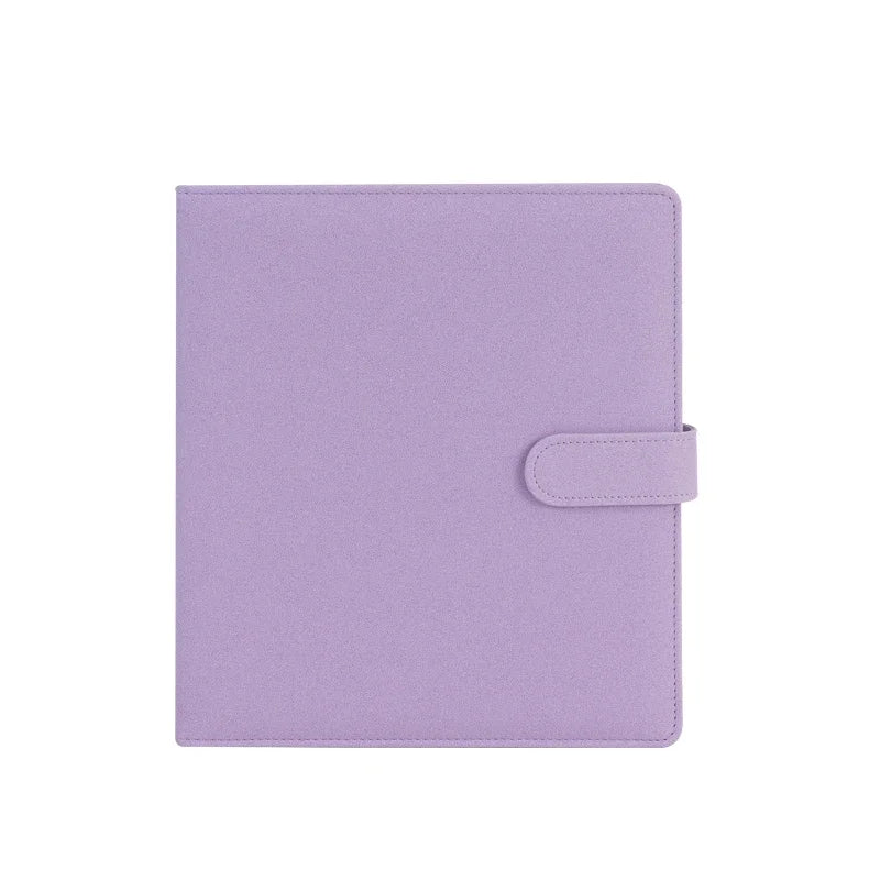 PLRBOK A5 D Shape 3 Ring Refillable Photo Album with Magnetic Buckle,Glitter PU Leather Binder Cover,10×15 15×21 1/2/4 Pockets