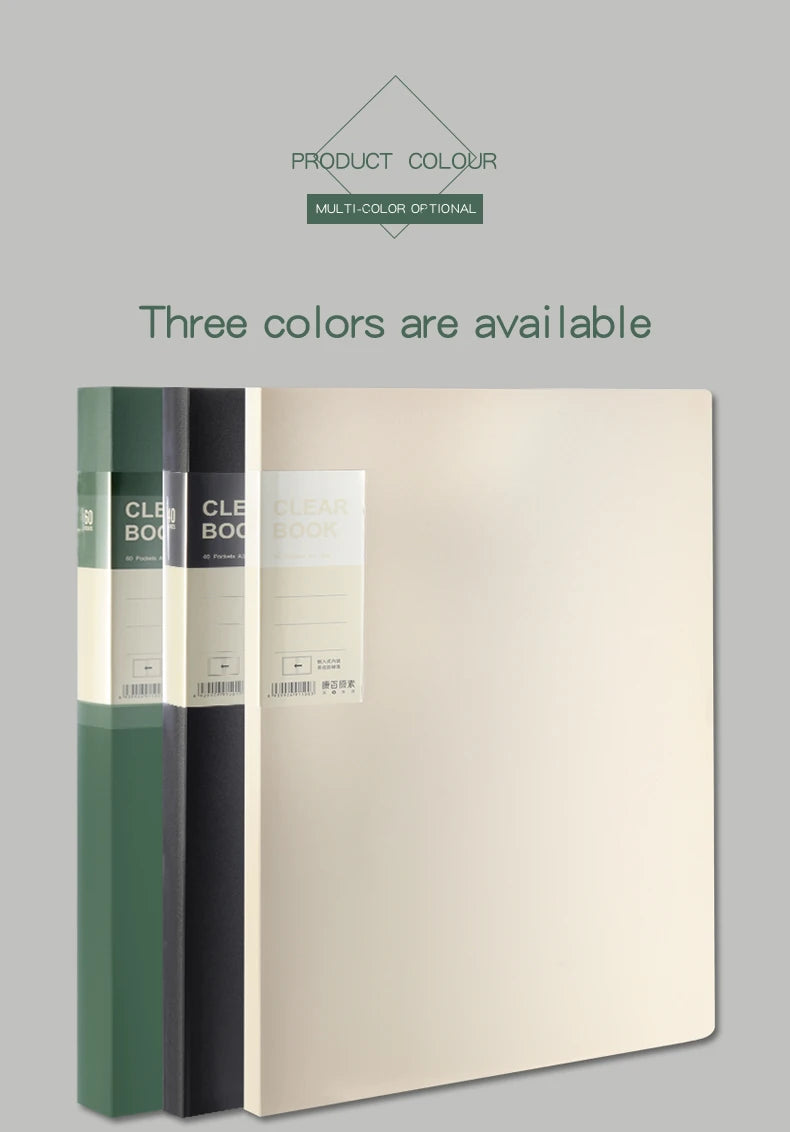 A4 Side-Loading Document Folder Multi-Layer Transparent  Organizer Paper Holder Sheet Music Binder with Dividers 20/30/40/60Page