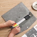 PU Leather A4 Document Bag, 7 Colors, File Folder for Office & Travel, Stylish Organizer
