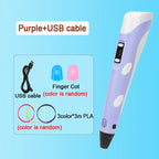 3D Printing Pen With LCD Screen Compatible PLA Filament Drawing Pen Safe Paiting for Children DIY Boys Girls Birthday Gifts