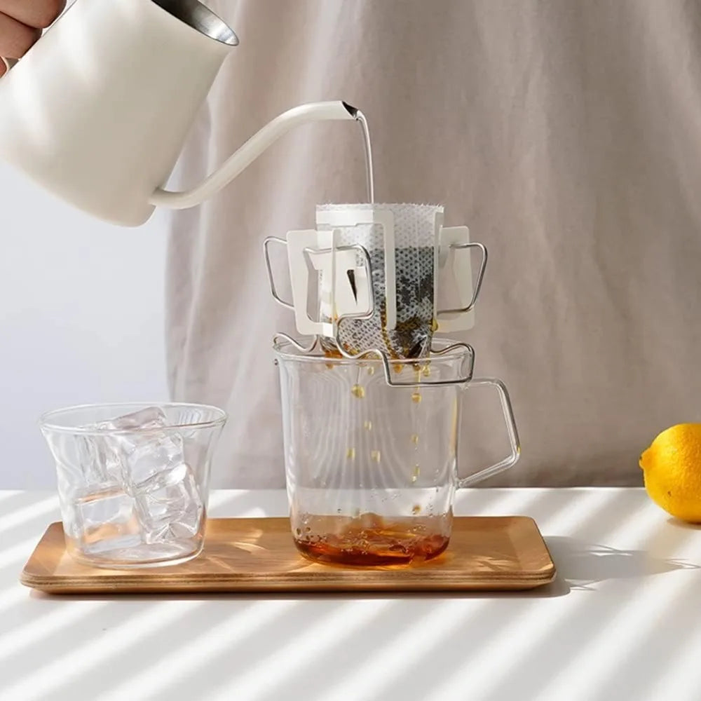 Coffee Drip Filter Bag Holder Reusable 304 Stainless Steel Japanese Filter Bag Holder Coffee Cup Drip Filter Paper Bag Holder
