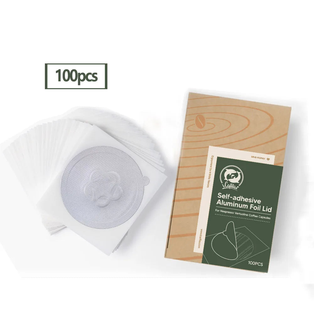 Icafilds Disposable Nespresso Vertuo Coffee Capsule Seal Aluminum Foils Cream Cafe Filter Lid Sticker For Nespresso Vertuo Plus