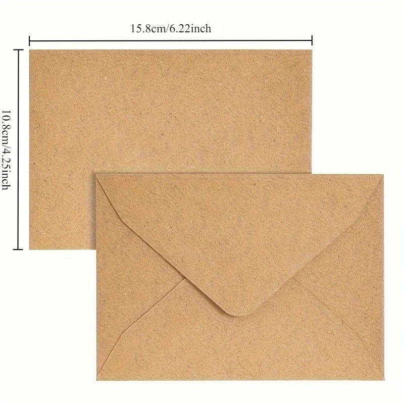 50/100pcs Kraft Paper Envelopes Solid Color Blank Mini Envelopes for DIY Greeting Cards Invitations Notes Gift Envelopes