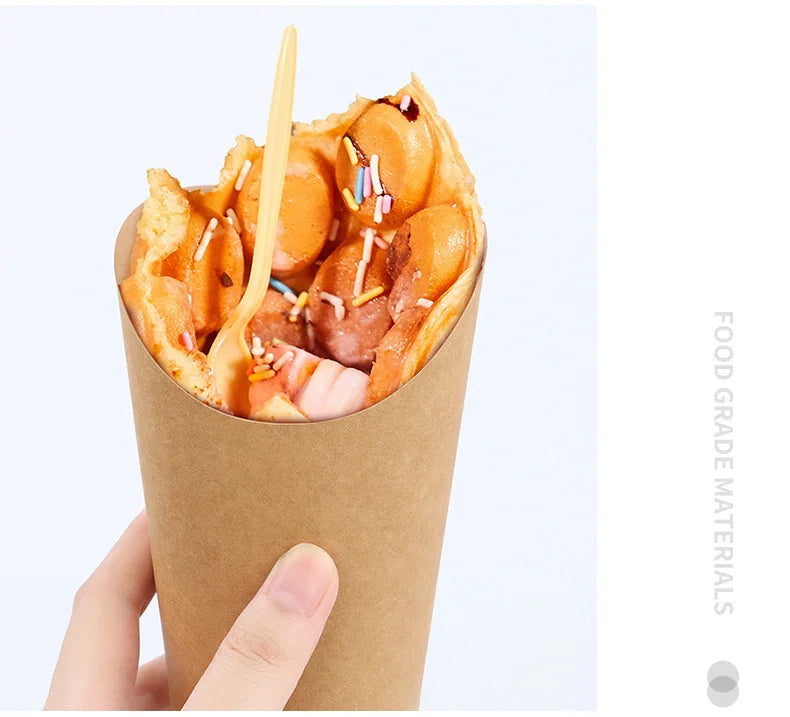 100PCS French Fries Cups Disposable Kraft Paper Cups Snack Containers Charcuterie Dessert Supplies Baking Cups Take-Out Party