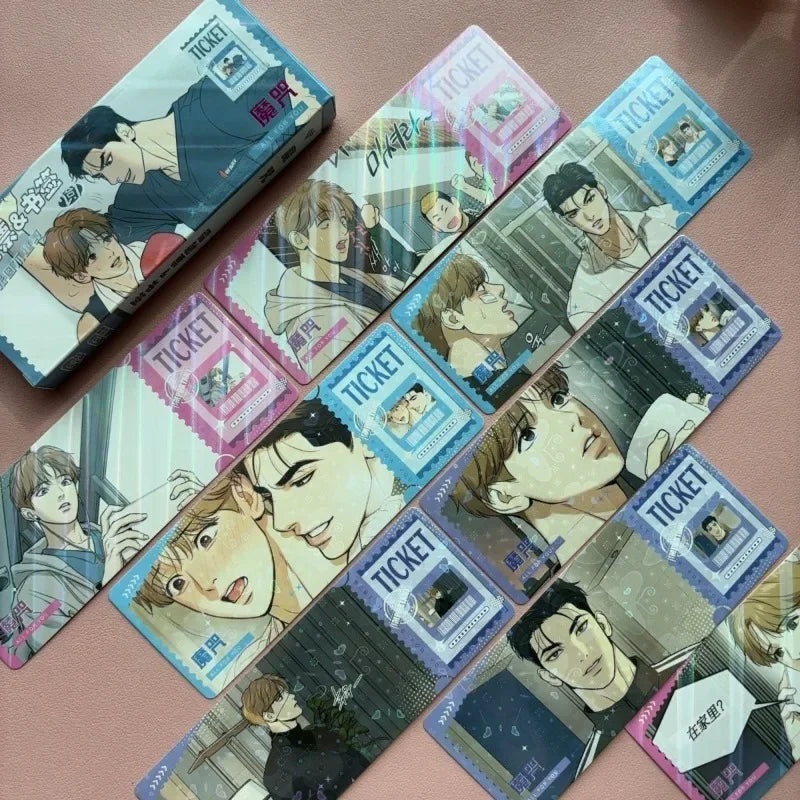 New 40Pcs/Lot Korean Manga 2D animation peripheral laser ticket bookmark character collection card postcard