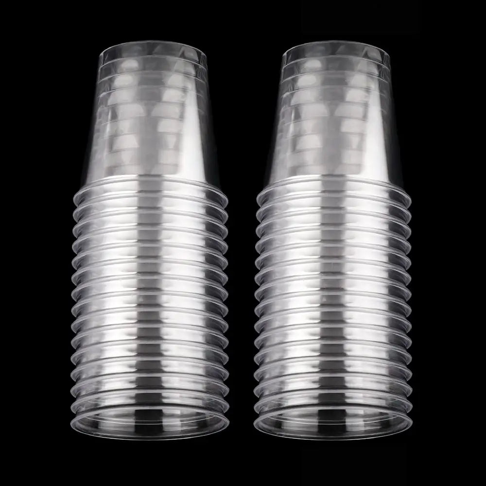 30/50X Round Reusable Plastic Shot Glasses Dessert Cups Disposable Glass Drinks