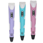 Children's 3D Pen 3D Drawing Printing Pen with LCD Screen Power Adapter 200M PLA Filament Toy Kids Christmas Birthday DIY Gift