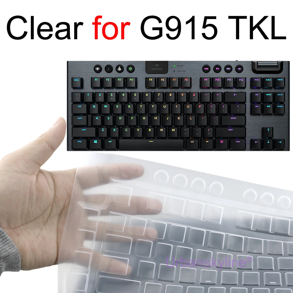 Keyboard Cover for Logitech G813 G913 TKL G915 TKL for Logi Mechanical Protective Protector Skin Case Clear Silicone