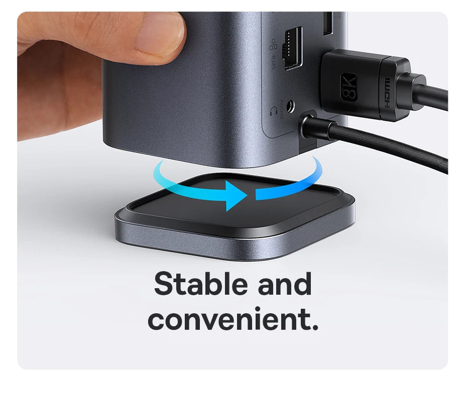 Baseus 11-IN-1 USB C HUB HDMI DP 4K@60Hz MST Triple Display USB 3.2 Splitter with RJ45 3.5mm Mic PD100W Magnetic Docking Station