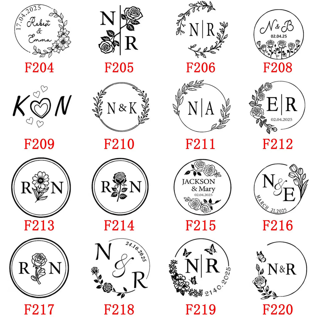 Custom Wax Seal Stamp and Wooden Handle set, For Wedding Invitation, Multiple Designs, Personalized Logo Wax Stamp, Initial Wax