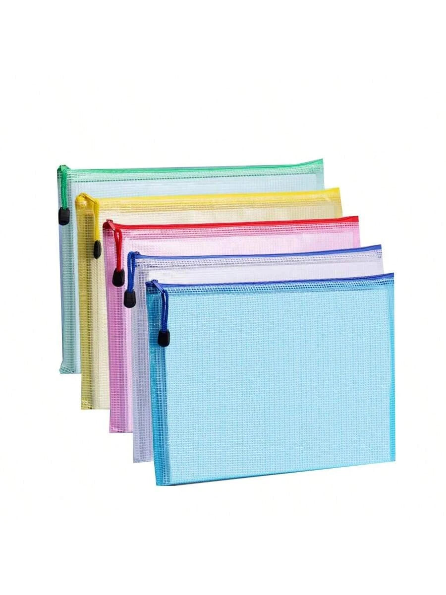 Large Capacity Waterproof A4 File Bag Zipper Document Storage Bag for Desktop Game School Textbook Suitable Office Supplies