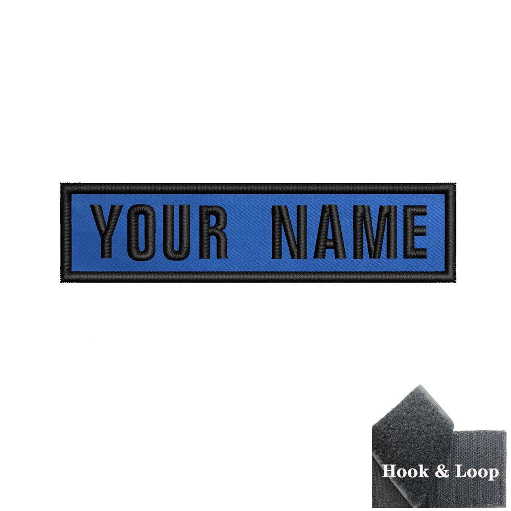 1PC 10cmX2.5cm Custom Personalized Name number Patch Stripes Badge tags chevrons Armband Iron On Or Hook Loop embroidered
