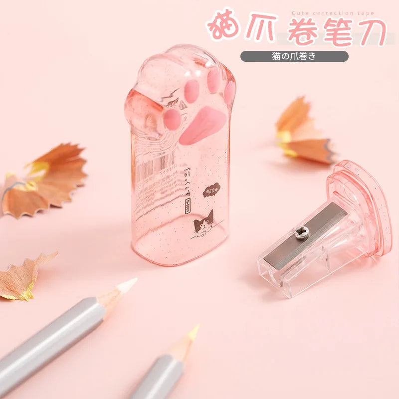 Kawaii Cat Paw Pencil Sharpener Cute Portable Kids School Stationery Gift