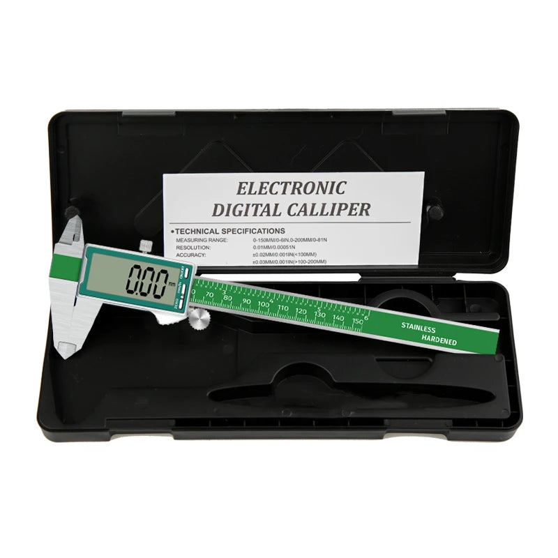 6inch Full Screen Digital Caliper Stainless Steel Metal Caliper 150mm LCD Large Screen Electronic Vernier Caliper Measuring Tool