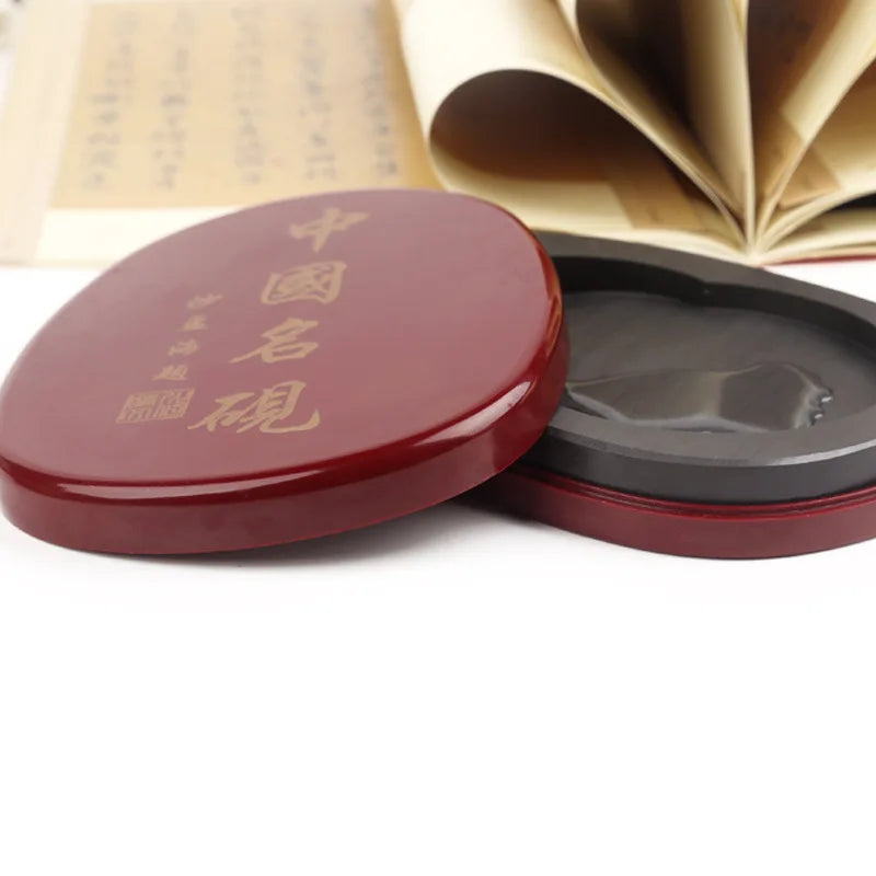 5-Inch Inkstone 6-inch 7-inch 8-inch Threaded Inkstone She Inkstone Rough Stone Brush Calligraphy Training Class Student Study