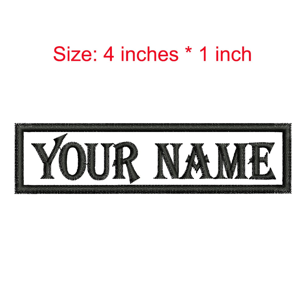 Custom Texts Name Tag 4 Inches Wide Iron On Embroidery Label/Personal/Brand On Left Chest Or Symbol