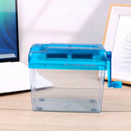 Mini Manual Paper Shredder Transparent Hand Crank Document Destroyer ABS Non-slip Base Documents Paper Cutting Tool Home