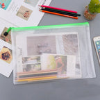3/5PCS Stationery Storage Bag Folder File Mesh Zipper Pouch A3 A4 A5 A6 Document Bag Zip File Folders School Office Supplies