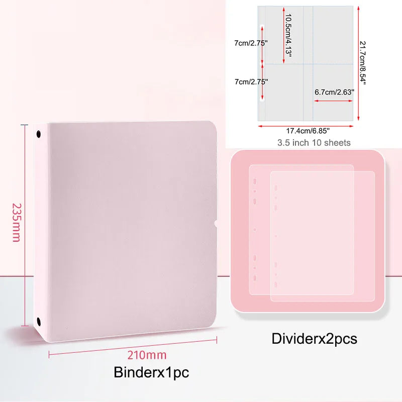 A5 3 Ring Binder Kpop Photocards Holder Photo Album Pocket Sleeves Clear Photo Card Collect Book Loose-leaf Binder Sheet Inserts