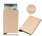 Rfid Metal Credit Card Holder Luxury Men Minimalist Wallet Cardholder Case Bag Business Supplies Card Storage Box Organizer Mini
