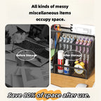7 Compartment Metal Mesh Desktop Organizer with Drawer Pen Pencil Holder Stationery Storage for Home Office School Students Dorm