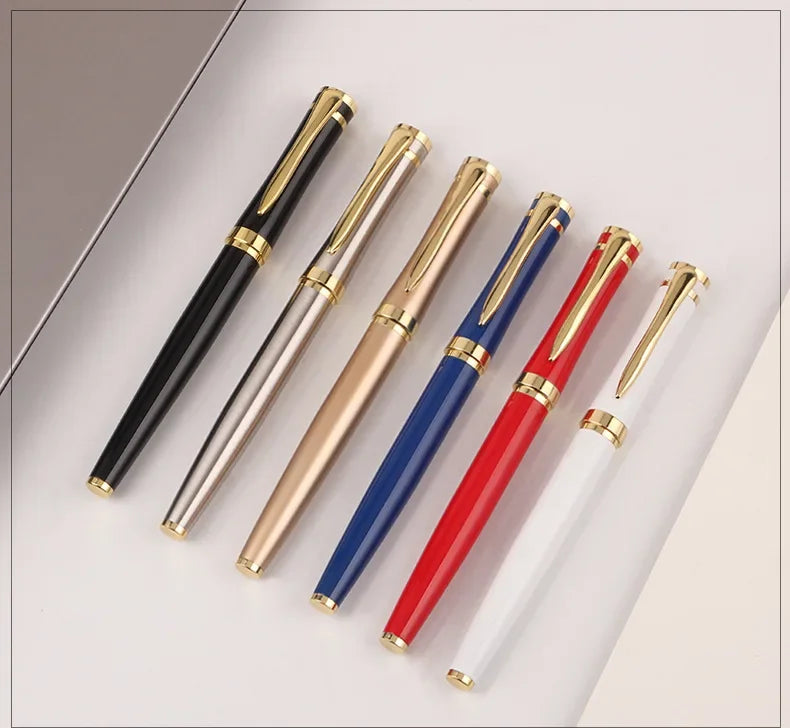 Luxury Metal Ball Point Pen Clip Signature Ballpoint Pens for Business Writing Office Stationery Customized Logo Name Case Gift
