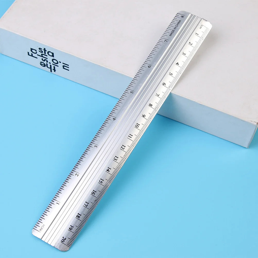 10pcs Straight Aluminum Ruler 15Mm 20Mm 30Mm 40Mm 50Mm Multi-Color Metal Ruler Set For Students Stationery Geometry Tools