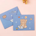10pcs Japanese Cute Style Paper Envelopes Bear Rabbit Blessing Thank Envelope Cartoon Decoration Letter Paper Greeting Gift Card