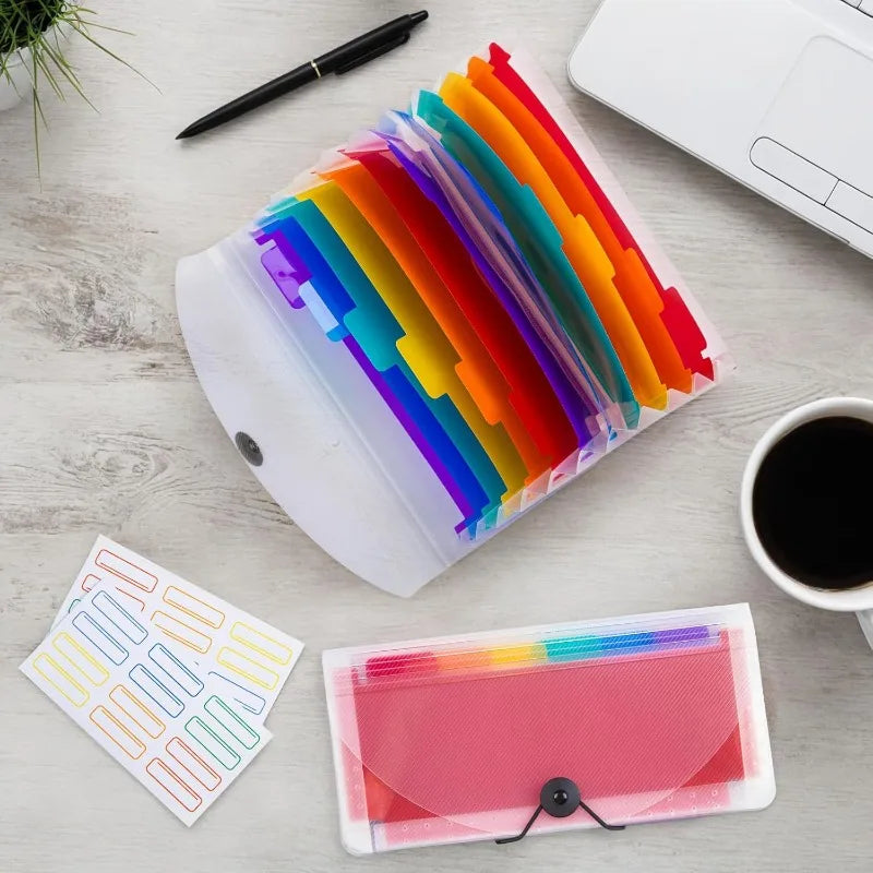 Accordion File Folder 13-Pocket, A6 Mini Size for Storage, Data Classification Organizes Documents, Cards, Coupons, Perfect Gift