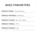 New 3D Pen 3D Printing Pen for Children 1.75mm PLA Filament DIY Drawing Birthday Christmas Gifts for Kids with Travel Case