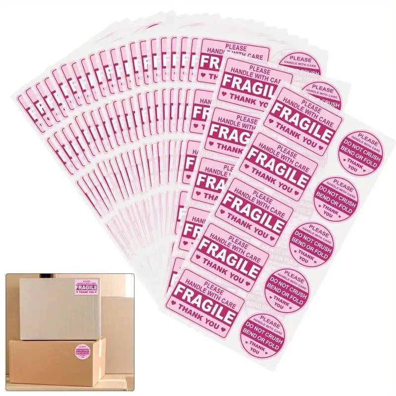 100PCS Fragile Stickers Don Not Crush Handle with Care 5cm*7.6cm Shipping Label Packaging Remind Labels Thank You sticker