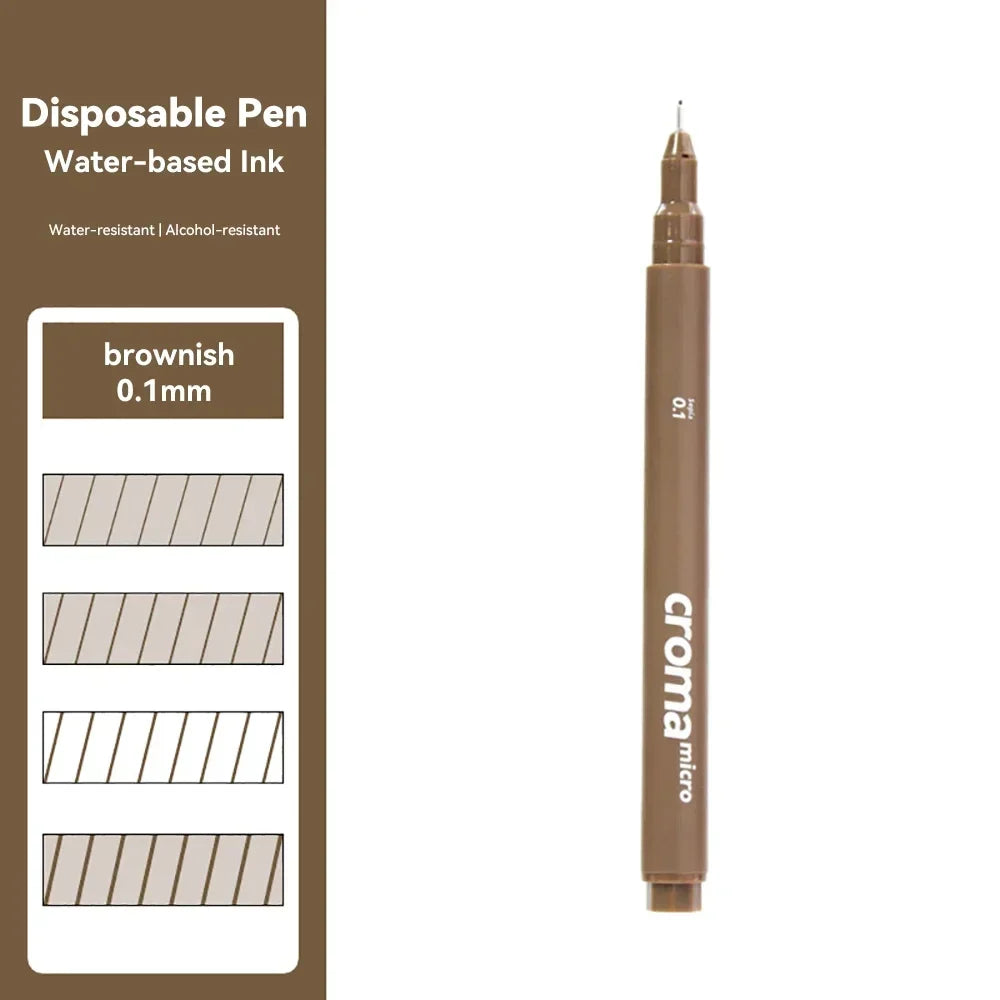 Pigment Liner Pigma Pen 0.1mm/0.03mm/0.05mm/0.5mm/1mm Different Tip Black Fineliner for Sketching Drawing Micron Ink Marker Pen