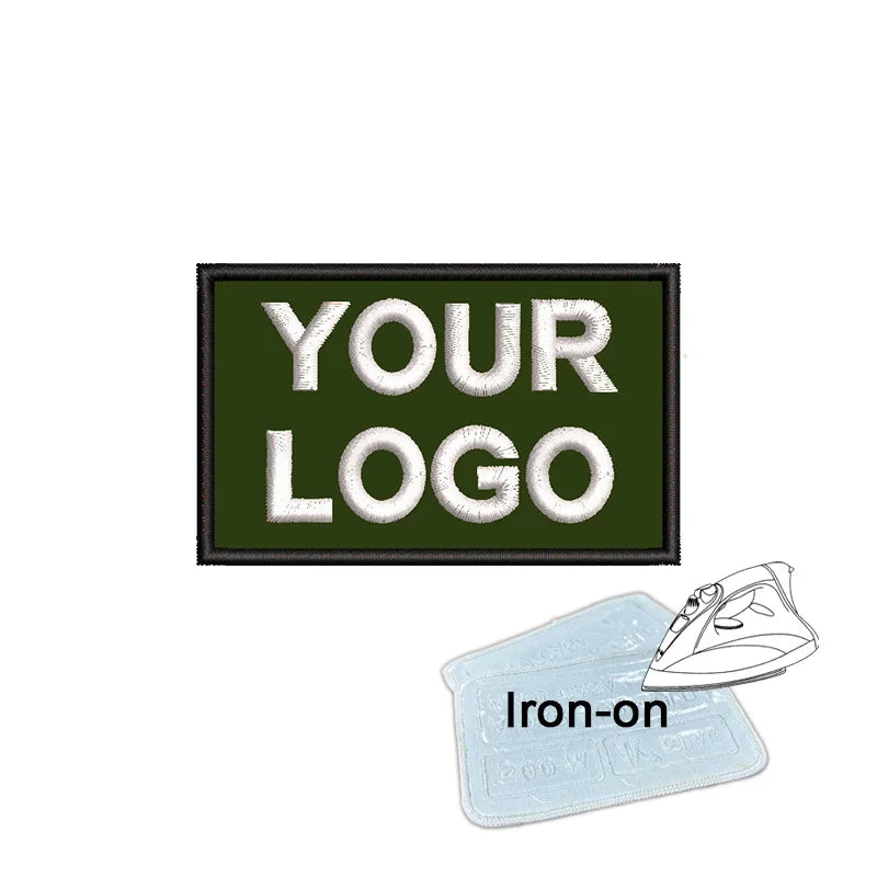 1PC 8x5cm Custom Name Tags Embroidered Patch Personalized Stripes Badge Number  Text Badge Iron On Backing Hook & Loop Backing