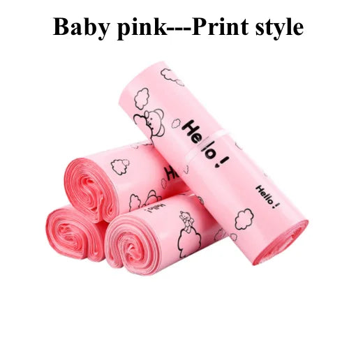 100PCS Lovely Baby Pink Poly Mailer Adhesive Envelope Shipping Bags DIY Bra Skirt Shoe Box Toys Present Gift Packaging Pouches