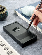Multi-functional Inkstone Holding and Grinding Ink Anti-drop Portable Easy Clean Both Sides Usable Stationery for Students