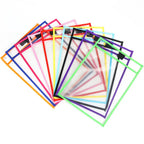 Waterproof Document Storage Pouch Reusable Dry Erasable File Bag Kids Transparent Diy Pockets Hanging File For Teaching Supplies