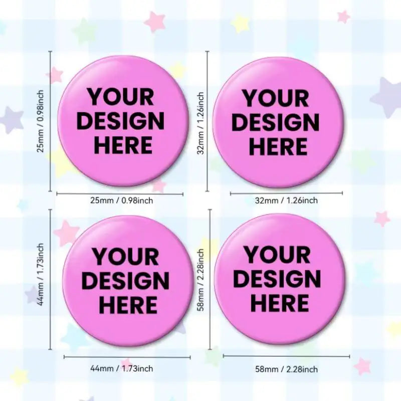 1Pcs Custom Button Pins Custom Button Badges Personalized Photo Logo Tinplate Round Brooch Multiple sizes DIY Accessory Gift
