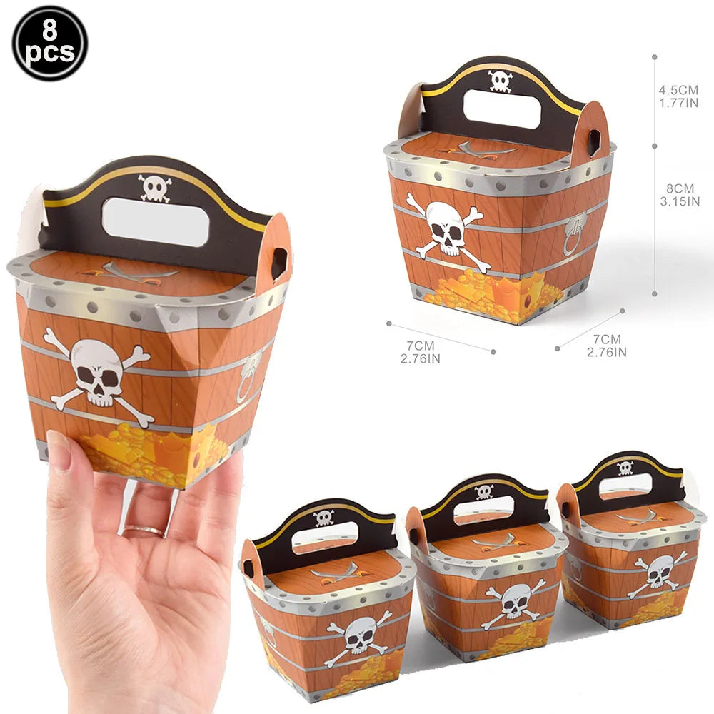 Pirate Party Paper Plate Cup Napkin Party Tableware Pirate Party Decor Pirate Ship Bone Dinnerware Supplies for Adult Kids Decor
