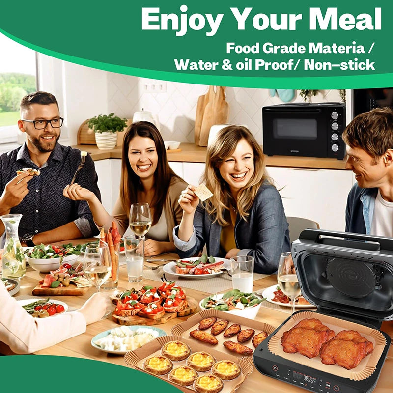 Large Rectangle Air Fryer Disposable Paper Liner 31 cm Nonstick Airfryer Parchment Special Baking Paper for 3-9QT Cooking Basket