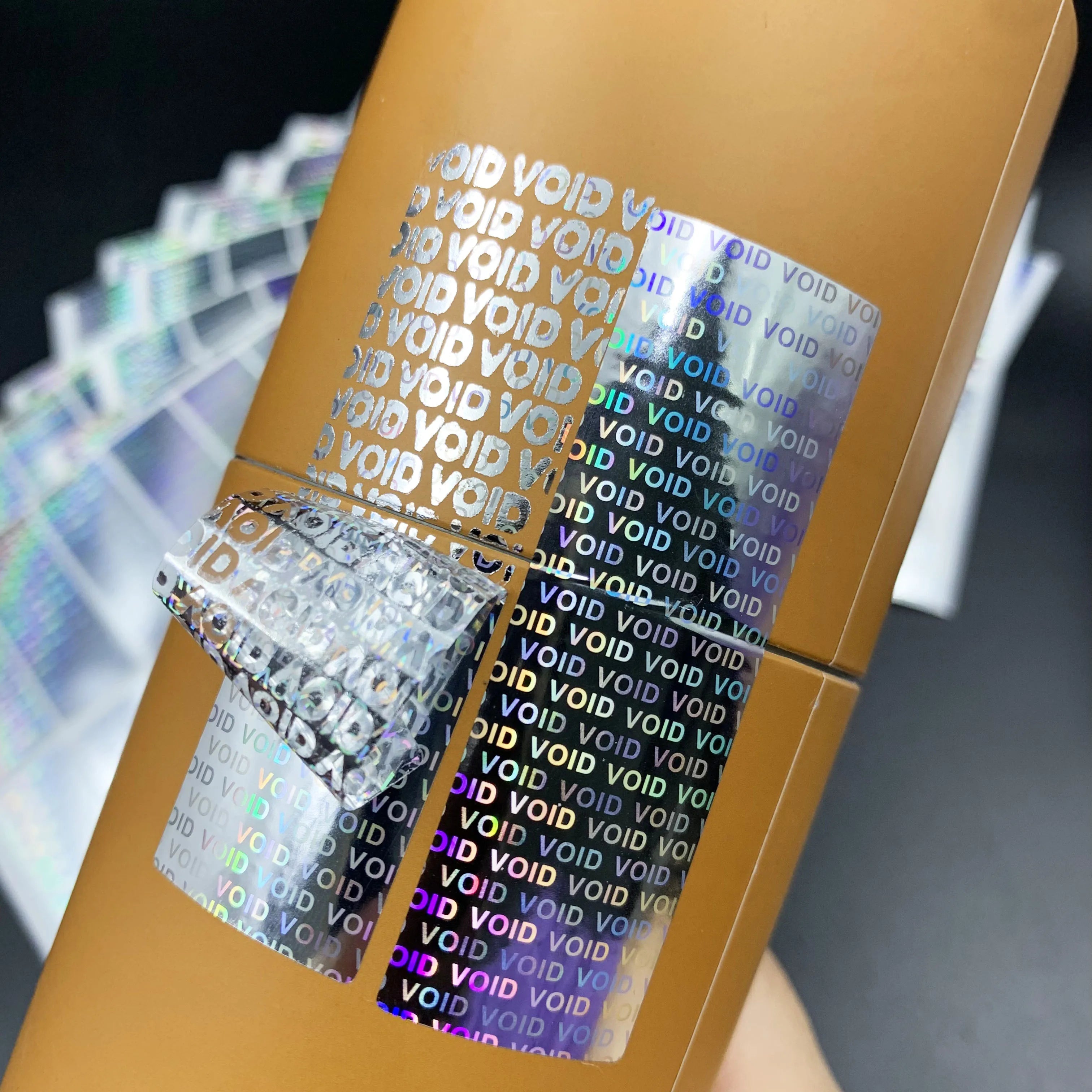 112pcs/240pcs Holographic Labels Tamper Evident Sealing Void Security Stickers for Gift Box Shipping Box Commercial Package
