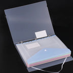 11-hole Loose-leaf File Bag, Transparent 3-hole Folder+6pcs Binder Pockets Document Pouch for Office and School Supply