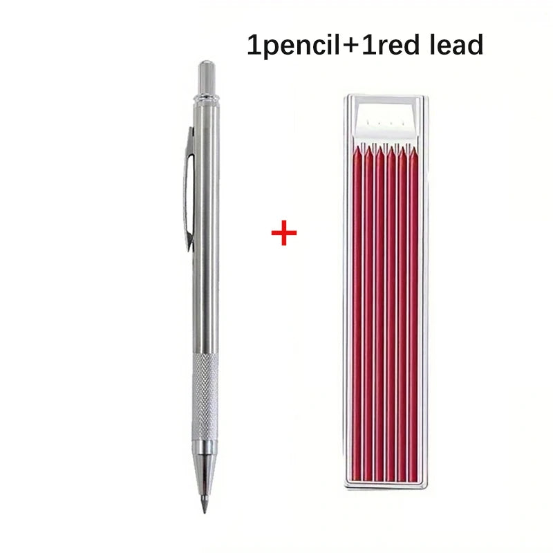 2.8mm Solid Woodworking Automatic Pencil Set with 2B Multicolor Lead Core Deep Hole Marking Architectural Design Marking Pen