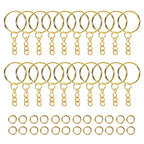100Pcs 25mm Key Rings with 100pcs 8mm Jump Rings Connectors for DIY Keychain Lanyard Jewelry Making Supplies