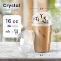 20 Clear Plastic Fruit Cups with Dome Lids PET Disposable Parfait Crystal Cups Suitable for Dessert Ice Cream and Cake Ideal for